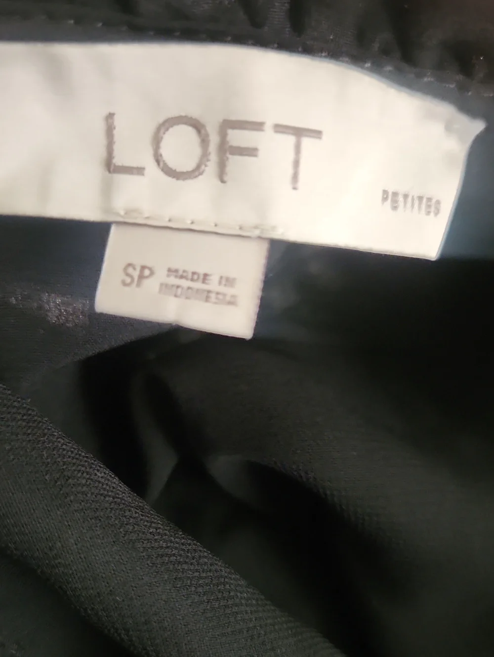 LOFT (Ann Taylor) Black Puff-Sleeve Textured Blouse